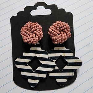 Handmade cork on leather earrings
